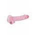 REALROCK - caurspīdīgs dabīgais dildo - rozā (17cm)