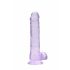 REALROCK - caurspīdīgs reālistisks dildo - violets (19cm)