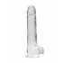 REALROCK - caurspīdīgs reālistisks dildo - kristālskaidrs (22 cm)