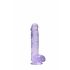 REALROCK caurspīdīgs reālistisks dildo violets (15 cm)