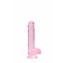 REALROCK - caurspīdīgs reālistisks dildo - rozā (15 cm)