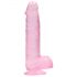 REALROCK - caurspīdīgs reālistisks dildo - rozā (15 cm)