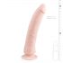 Easytoys - piespiedietā 100% silikona dildo (21 cm) - naturāls