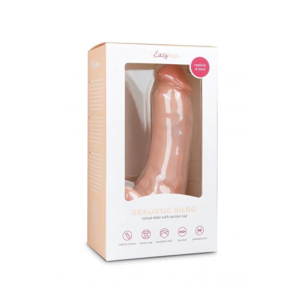 Easytoys - piesūceknīša, sēklinieku dildo (20 cm) - dabīgs