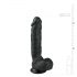 Easytoys - piesūceknis, sēklinieku dildo (22,5 cm) - melns