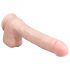 Easytoys - piesūceknis, liels dildo ar sēkliniekiem (29,5cm) - dabīgs