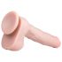 Easytoys - piesūceknis, liels dildo ar sēkliniekiem (29,5cm) - dabīgs