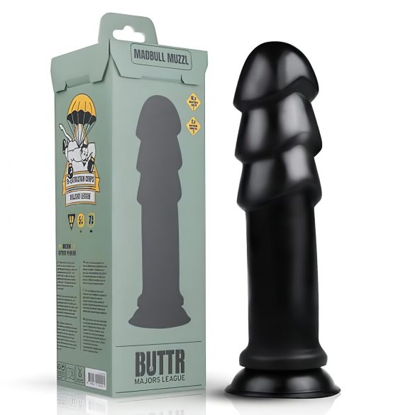 BUTTR Madbull Muzzl - piesūcekņa dildo (melns)