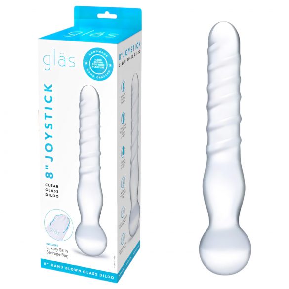 GLAS - divgala stikla dildo (caurspīdīgs)