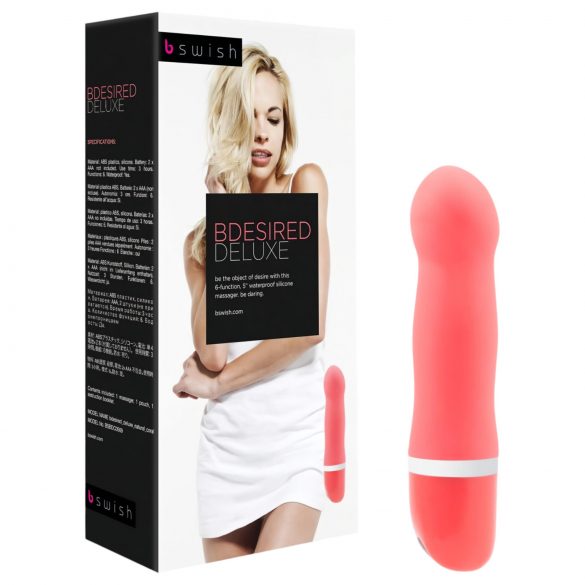 B SWISH Bdesired Deluxe - stienis vibrators ar izteiktu galvu (koraļļu)