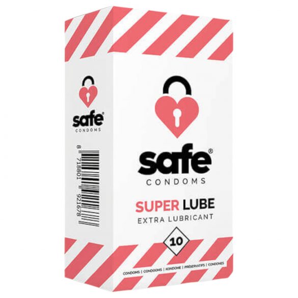 SAFE Super Lube - īpaši slidena prezervatīva (10gab)