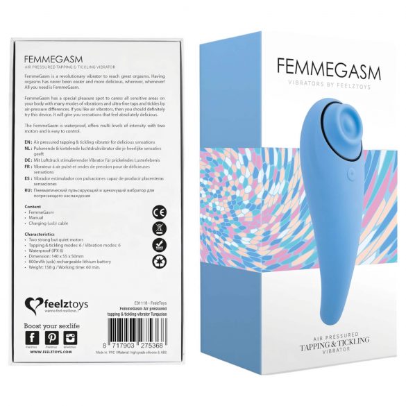 FEELZTOYS Femmegasm - uzlādējama 2in1 klitora vibrators (zils)